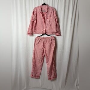 J Crew Women’s Medium Pajamas - Red and White Stripe